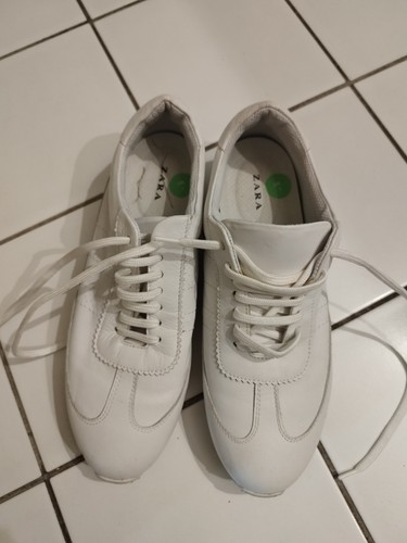 Zara leder sneakers weiss - zara,